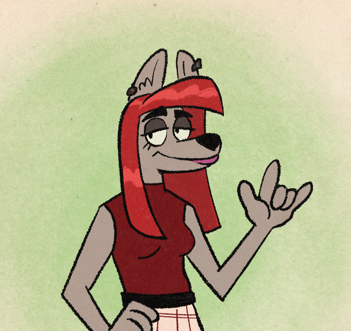 Waist-up flat example